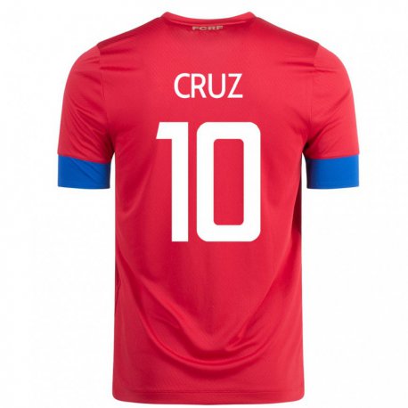Kandiny Férfi Costa Rica Shirley Cruz #10 Piros Hazai Jersey 22-24 Mez Póló Ing