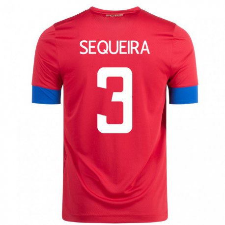 Kandiny Férfi Costa Rica Douglas Sequeira #3 Piros Hazai Jersey 22-24 Mez Póló Ing