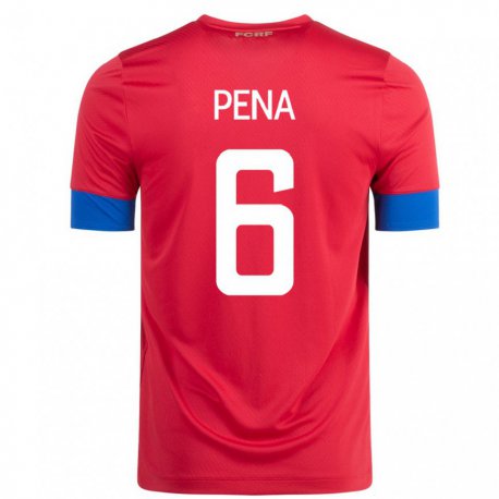 Kandiny Férfi Costa Rica Ricardo Pena #6 Piros Hazai Jersey 22-24 Mez Póló Ing
