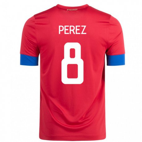Kandiny Férfi Costa Rica Creichel Perez #8 Piros Hazai Jersey 22-24 Mez Póló Ing