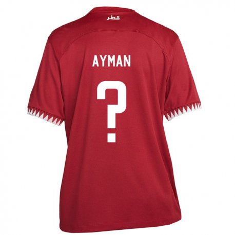 Kandiny Férfi Katari Yussef Ayman #0 Gesztenyebarna Hazai Jersey 22-24 Mez Póló Ing