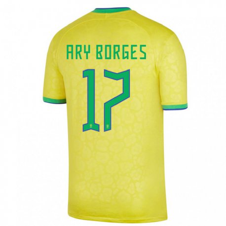 Kandiny Férfi Brazil Ary Borges #17 Sárga Hazai Jersey 22-24 Mez Póló Ing