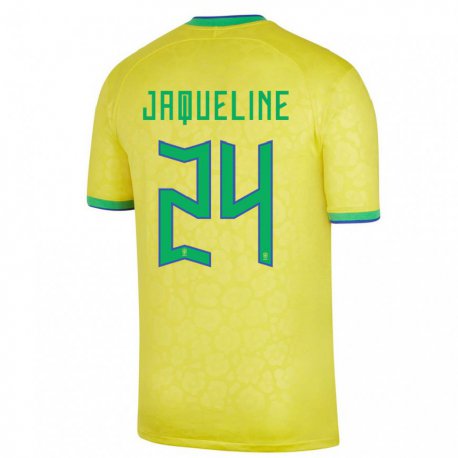 Kandiny Férfi Brazil Jaqueline #24 Sárga Hazai Jersey 22-24 Mez Póló Ing