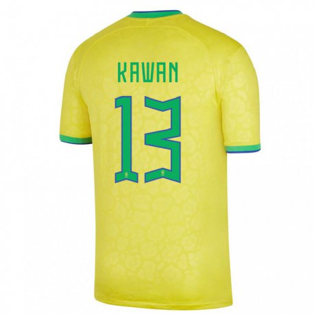 Kandiny Férfi Brazil Lucas Kawan #13 Sárga Hazai Jersey 22-24 Mez Póló Ing