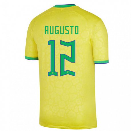 Kandiny Férfi Brazil Cesar Augusto #12 Sárga Hazai Jersey 22-24 Mez Póló Ing