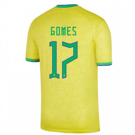 Kandiny Férfi Brazil William Gomes #17 Sárga Hazai Jersey 22-24 Mez Póló Ing