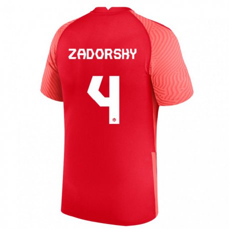 Kandiny Férfi Kanadai Shelina Zadorsky #4 Piros Hazai Jersey 22-24 Mez Póló Ing