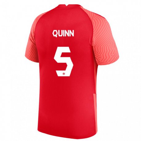 Kandiny Férfi Kanadai Quinn #5 Piros Hazai Jersey 22-24 Mez Póló Ing