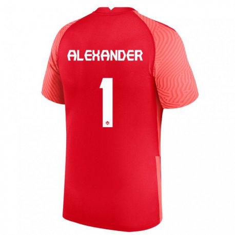 Kandiny Férfi Kanadai Ben Alexander #1 Piros Hazai Jersey 22-24 Mez Póló Ing