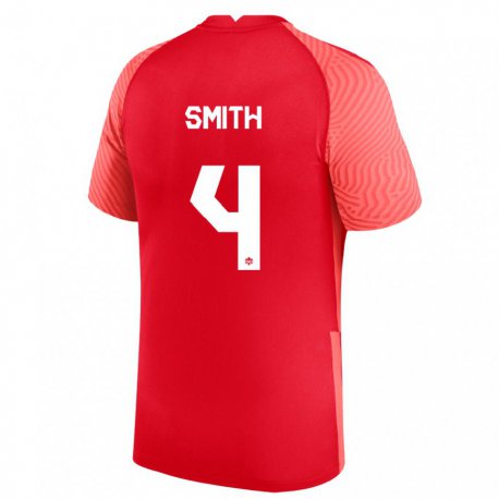 Kandiny Férfi Kanadai Justin Smith #4 Piros Hazai Jersey 22-24 Mez Póló Ing