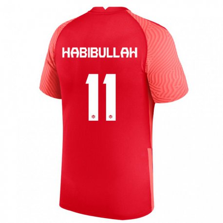 Kandiny Férfi Kanadai Kamron Habibullah #11 Piros Hazai Jersey 22-24 Mez Póló Ing