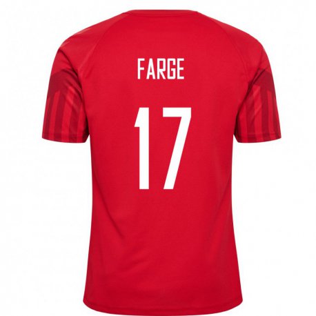 Kandiny Férfi Dán Emma Farge #17 Piros Hazai Jersey 22-24 Mez Póló Ing
