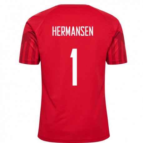 Kandiny Férfi Dán Mads Hermansen #1 Piros Hazai Jersey 22-24 Mez Póló Ing