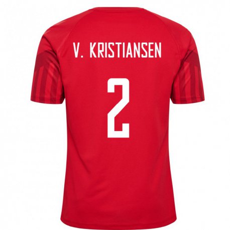 Kandiny Férfi Dán Victor Kristiansen #2 Piros Hazai Jersey 22-24 Mez Póló Ing
