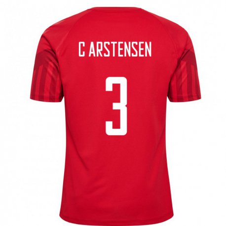 Kandiny Férfi Dán Rasmus Carstensen #3 Piros Hazai Jersey 22-24 Mez Póló Ing