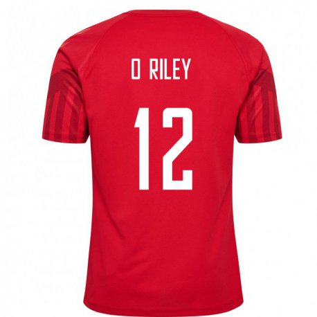 Kandiny Férfi Dán Matt O Riley #12 Piros Hazai Jersey 22-24 Mez Póló Ing