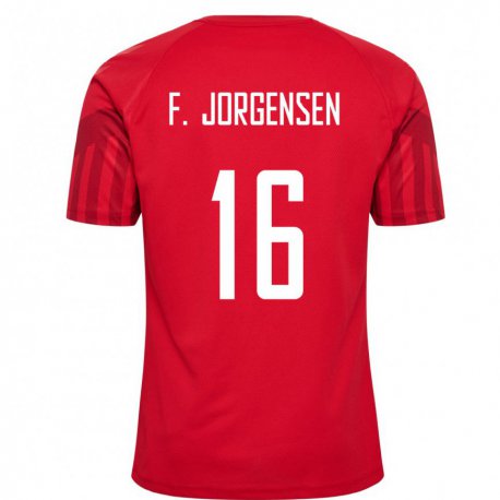 Kandiny Férfi Dán Filip Jorgensen #16 Piros Hazai Jersey 22-24 Mez Póló Ing