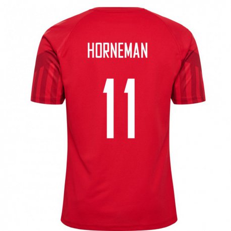 Kandiny Férfi Dán Charly Horneman #11 Piros Hazai Jersey 22-24 Mez Póló Ing