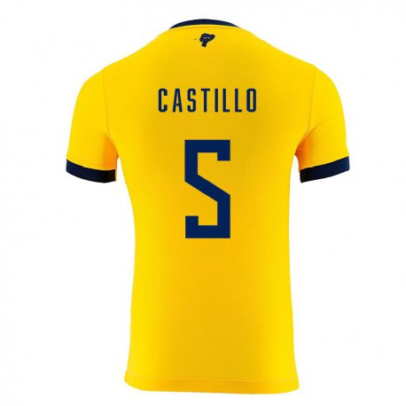 Kandiny Férfi Ecuadori Denil Castillo #5 Sárga Hazai Jersey 22-24 Mez Póló Ing