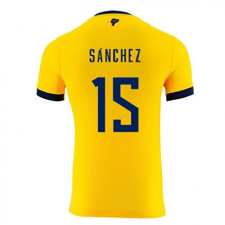 Kandiny Férfi Ecuadori Juan Sanchez #15 Sárga Hazai Jersey 22-24 Mez Póló Ing