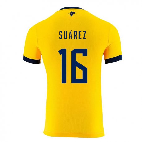 Kandiny Férfi Ecuadori Ariel Suarez #16 Sárga Hazai Jersey 22-24 Mez Póló Ing