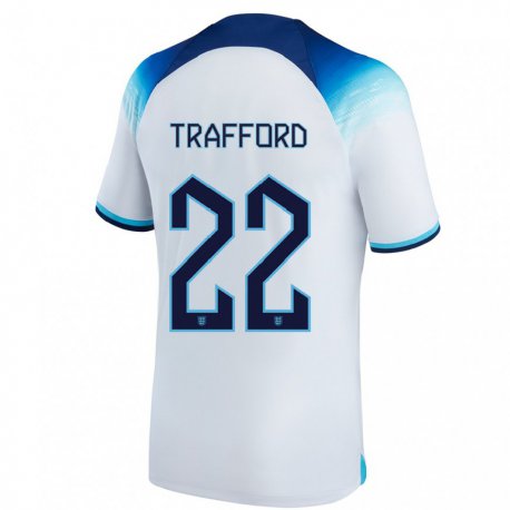 Kandiny Férfi Angol James Trafford #22 Fehér Kék Hazai Jersey 22-24 Mez Póló Ing