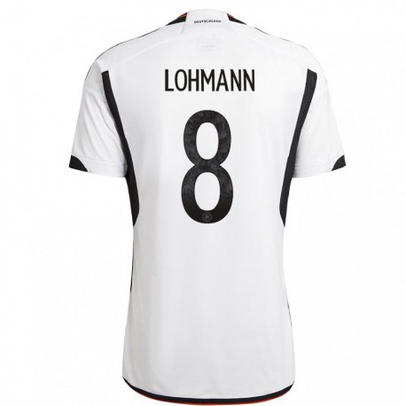 Kandiny Férfi Német Sydney Lohmann #8 Fehér Fekete Hazai Jersey 22-24 Mez Póló Ing