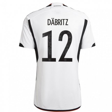 Kandiny Férfi Német Sara Dabritz #12 Fehér Fekete Hazai Jersey 22-24 Mez Póló Ing
