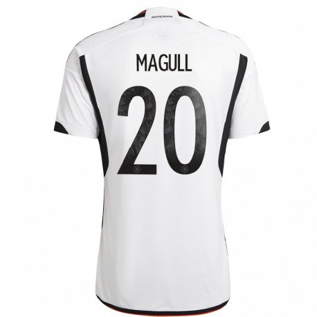 Kandiny Férfi Német Lina Magull #20 Fehér Fekete Hazai Jersey 22-24 Mez Póló Ing