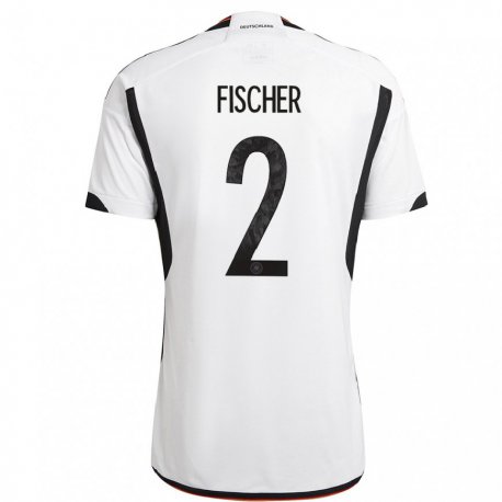 Kandiny Férfi Német Kilian Fischer #2 Fehér Fekete Hazai Jersey 22-24 Mez Póló Ing
