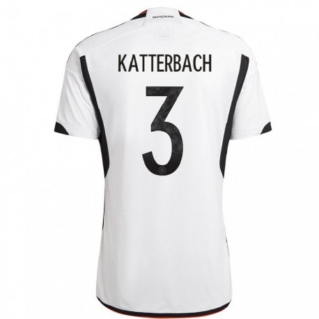 Kandiny Férfi Német Noah Katterbach #3 Fehér Fekete Hazai Jersey 22-24 Mez Póló Ing
