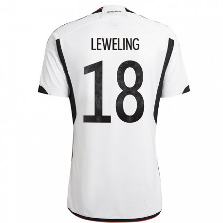 Kandiny Férfi Német Jamie Leweling #18 Fehér Fekete Hazai Jersey 22-24 Mez Póló Ing