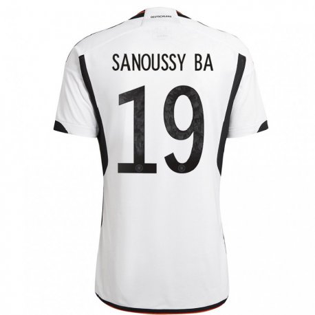 Kandiny Férfi Német Sanoussy Ba #19 Fehér Fekete Hazai Jersey 22-24 Mez Póló Ing