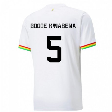 Kandiny Férfi Ghánai Boahen Gogoe Kwabena #5 Fehér Hazai Jersey 22-24 Mez Póló Ing