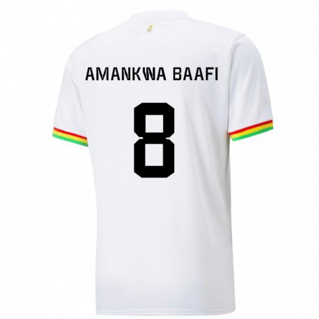 Kandiny Férfi Ghánai Yaw Amankwa Baafi #8 Fehér Hazai Jersey 22-24 Mez Póló Ing