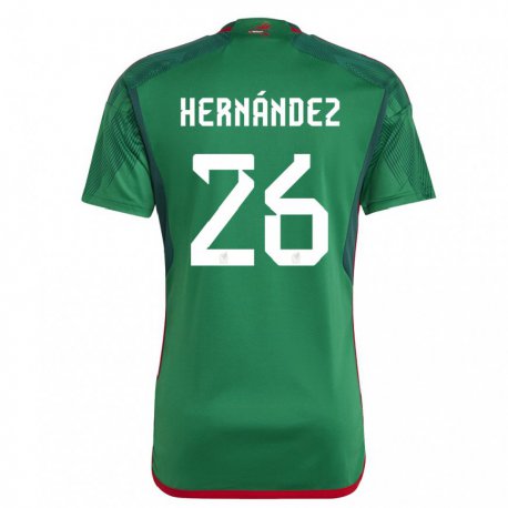 Kandiny Férfi Mexikói Nicolette Hernandez #26 Zöld Hazai Jersey 22-24 Mez Póló Ing