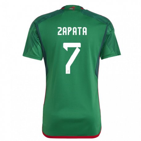 Kandiny Férfi Mexikói Angel Zapata #7 Zöld Hazai Jersey 22-24 Mez Póló Ing