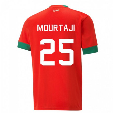 Kandiny Férfi Marokkói Chaymaa Mourtaji #25 Piros Hazai Jersey 22-24 Mez Póló Ing