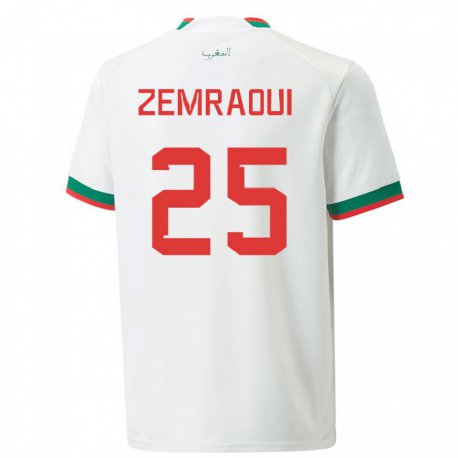 Kandiny Férfi Marokkói Oussama Zemraoui #25 Fehér Idegenbeli Jersey 22-24 Mez Póló Ing