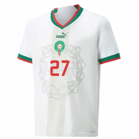 Kandiny Férfi Marokkói Amine Ghazoini #27 Fehér Idegenbeli Jersey 22-24 Mez Póló Ing