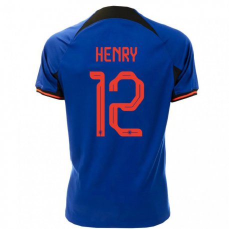 Kandiny Férfi Holland Alvaro Henry #12 Királykék Idegenbeli Jersey 22-24 Mez Póló Ing