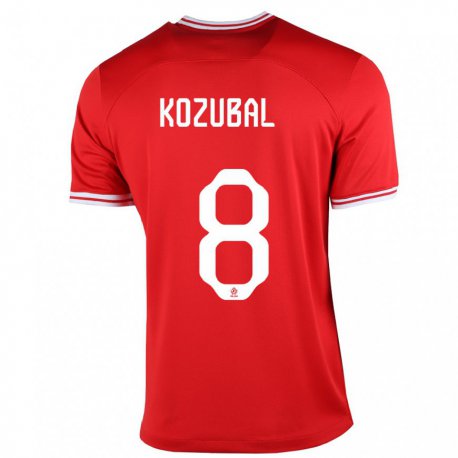 Kandiny Férfi Lengyel Antoni Kozubal #8 Piros Idegenbeli Jersey 22-24 Mez Póló Ing