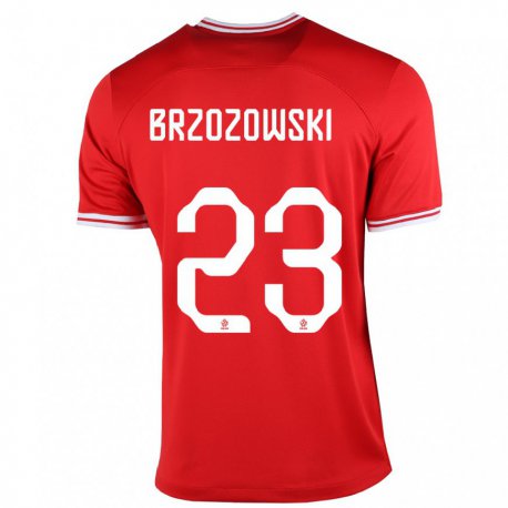 Kandiny Férfi Lengyel Milosz Brzozowski #23 Piros Idegenbeli Jersey 22-24 Mez Póló Ing