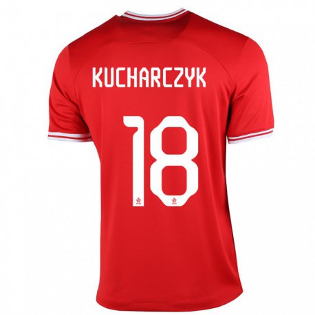 Kandiny Férfi Lengyel Filip Kucharczyk #18 Piros Idegenbeli Jersey 22-24 Mez Póló Ing