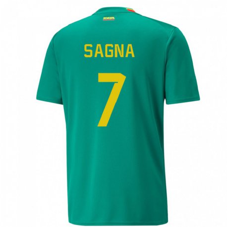 Kandiny Férfi Szenegáli Amadou Sagna #7 Zöld Idegenbeli Jersey 22-24 Mez Póló Ing