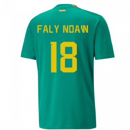 Kandiny Férfi Szenegáli Faly Ndaw #18 Zöld Idegenbeli Jersey 22-24 Mez Póló Ing