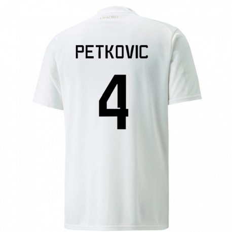 Kandiny Férfi Szerb Nikola Petkovic #4 Fehér Idegenbeli Jersey 22-24 Mez Póló Ing