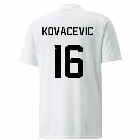 Kandiny Férfi Szerb Bojan Kovacevic #16 Fehér Idegenbeli Jersey 22-24 Mez Póló Ing