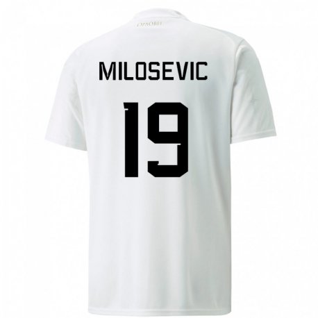Kandiny Férfi Szerb Jovan Milosevic #19 Fehér Idegenbeli Jersey 22-24 Mez Póló Ing