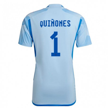 Kandiny Férfi Spanyol Mariasun Quinones #1 Sky Kék Idegenbeli Jersey 22-24 Mez Póló Ing